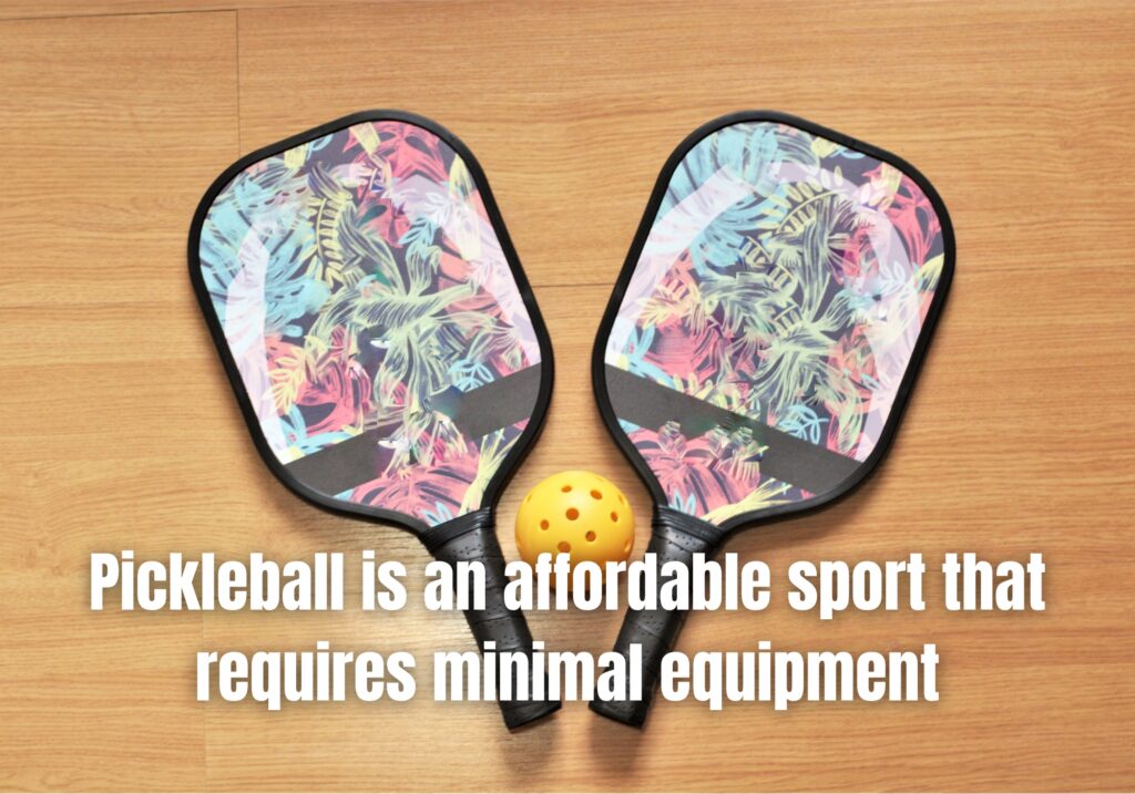 Pickleball is an affordable sport that requires minimal equipment